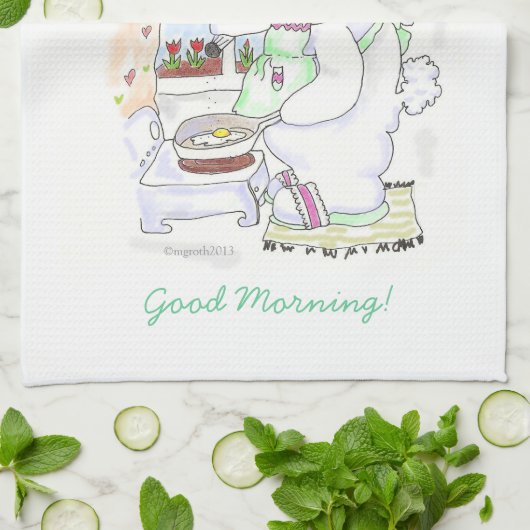 Hare Cook Fring Eggs-handdoek Theedoek (Gevouwen)