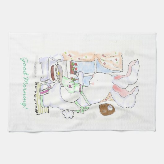 Hare Cook Fring Eggs-handdoek Theedoek (Horizontaal)