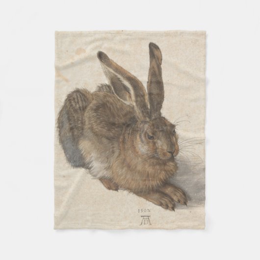 Hare (door Albrecht Dürer) Fleece Deken (Voorkant)