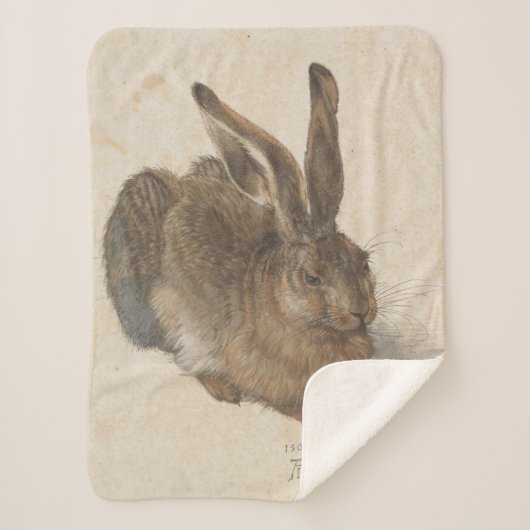 Hare (door Albrecht Dürer) Sherpa Deken (Voorkant)