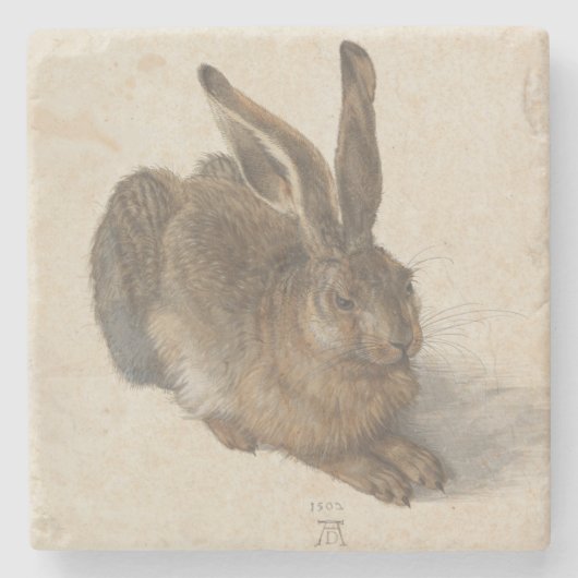 Hare (door Albrecht Dürer) Stenen Onderzetter (Voorkant)