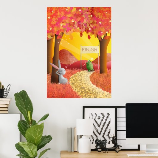 Hare en tortoise 2 — poster afdrukken (Thuiskantoor)