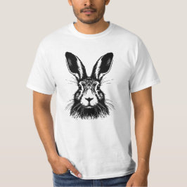 Hare Face Line Art Illustratie T-shirt
