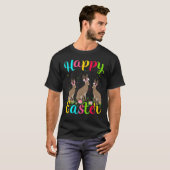 Hare Funny Easter Bunny Hare Happy Pasen T-shirt (Voorkant volledig)