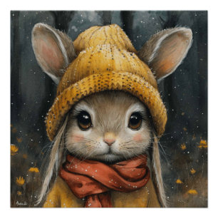 Hare Harmony: Een Beetje Whimsy Bunny Perfect Poster