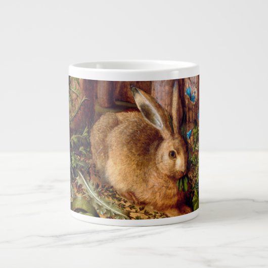 Hare in Forest Hans Hoffmann Rabbit Painting Grote Koffiekop (Voorkant)