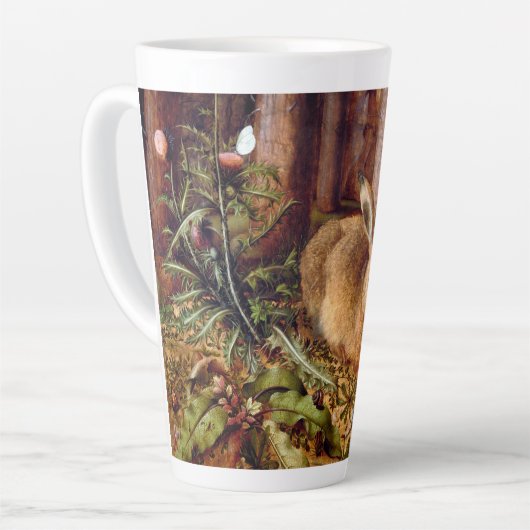 Hare in Forest Hans Hoffmann Rabbit Painting Latte Mok (Linkerhoek)