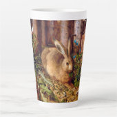 Hare in Forest Hans Hoffmann Rabbit Painting Latte Mok (Voorkant)
