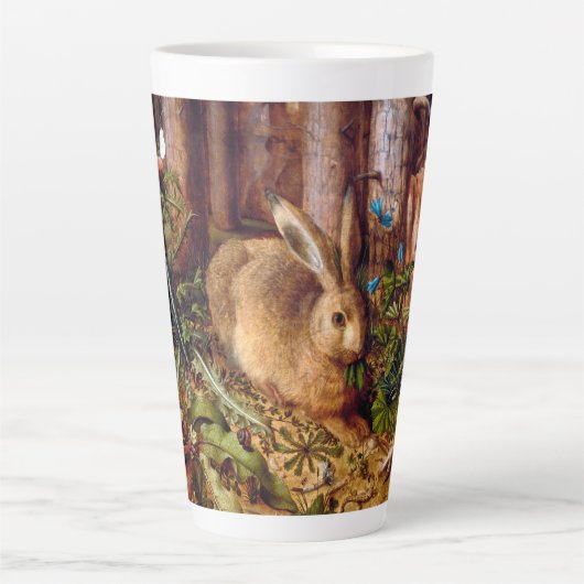 Hare in Forest Hans Hoffmann Rabbit Painting Latte Mok (Voorkant)