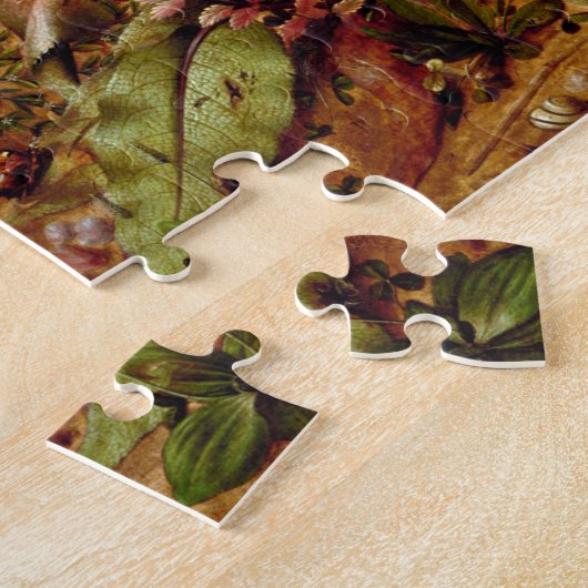 Hare in Forest Hans Hoffmann Rabbit Painting Legpuzzel (Zijkant)