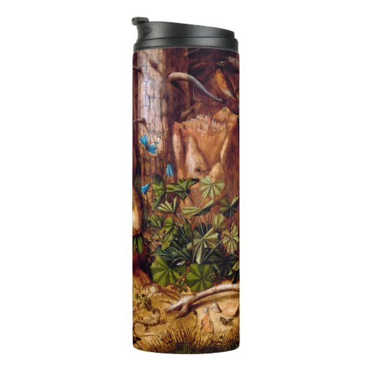 Hare in Forest Hans Hoffmann Rabbit Painting Thermosbeker (Geroteerd rechts)