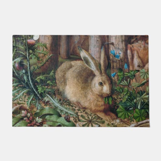  hare in het bos - Hans Hoffmann Deurmat (Voorkant)