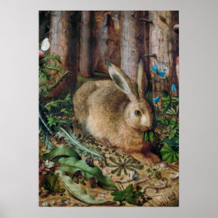  hare in het bos - Hans Hoffmann Poster