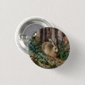 hare in het bos - Hans Hoffmann Ronde Button 3,2 Cm (Voorkant /achterkant)