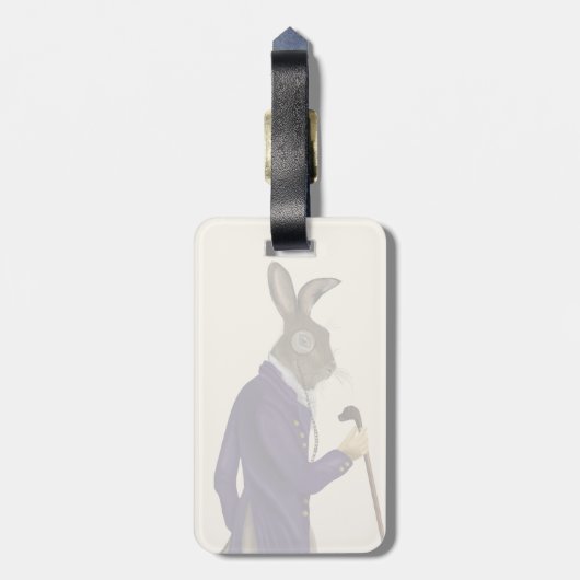 Hare in Paarse munt 2 Bagagelabel (Achterkant verticaal)