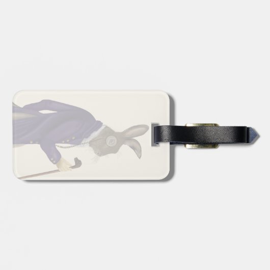 Hare in Paarse munt 2 Bagagelabel (Achterkant horizontaal)
