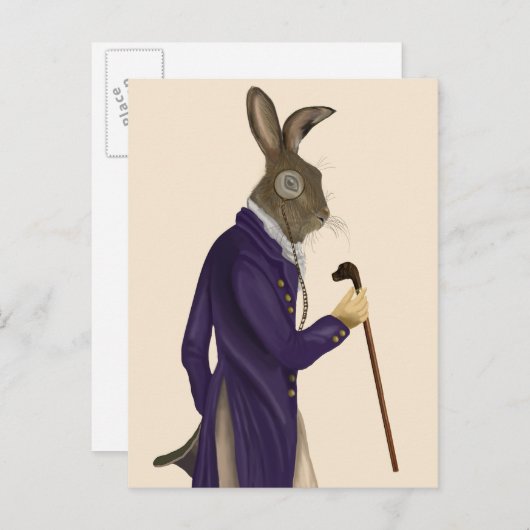 Hare in Paarse munt 2 Briefkaart (Voorkant / Achterkant)