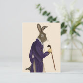 Hare in Paarse munt 2 Briefkaart (Staand voorkant)