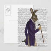 Hare in Paarse munt Briefkaart (Voorkant / Achterkant)