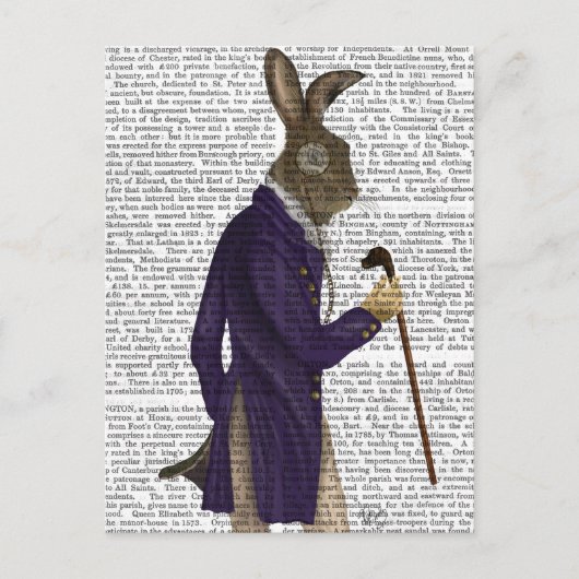 Hare in Paarse munt Briefkaart (Voorkant)