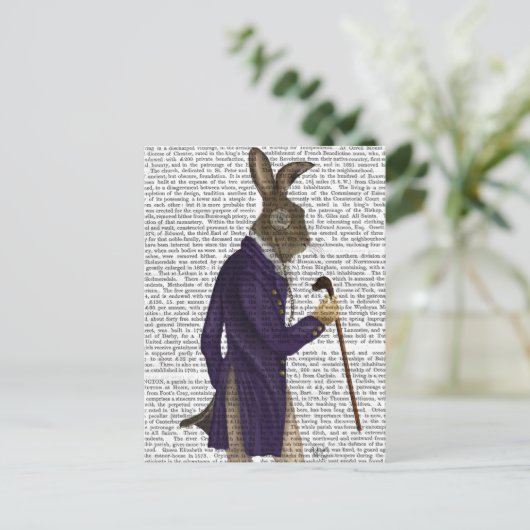 Hare in Paarse munt Briefkaart (Staand voorkant)