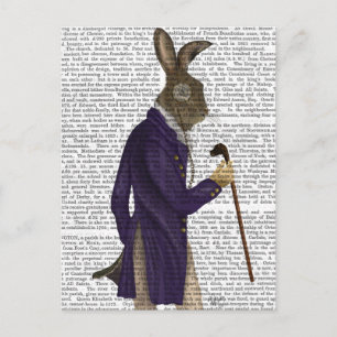 Hare in Paarse munt Briefkaart