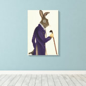 Hare in Paarse munt Canvas Afdruk (Insitu (Houten vloer))