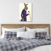 Hare in Paarse munt Canvas Afdruk (Insitu (Slaapkamer))