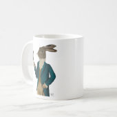Hare in Turquoise Coat 2 Koffiemok (Voorkant links)