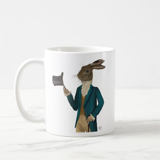 Hare in Turquoise Coat 2 Koffiemok (Links)