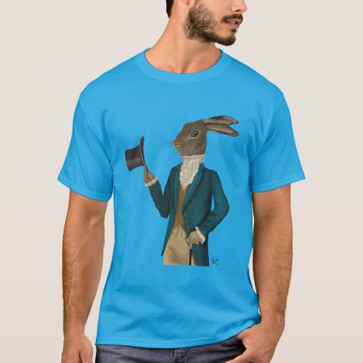 Hare in Turquoise Coat 2 T-shirt (Voorkant)