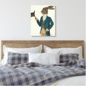 Hare in Turquoise Coat Canvas Afdruk (Insitu (Slaapkamer))