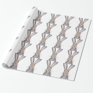 Hare konbit waterverf animal wildlife Woodland Cadeaupapier