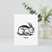 Hare (konijn) briefkaart (Staand voorkant)