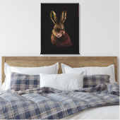 Hare, konijn, tekening canvas afdruk (Insitu (Slaapkamer))