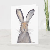 Hare konijn waterverf dierlijk bos Cute Kaart (Voorkant)