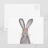 Hare konijn waterverf dierlijk bos schattig briefkaart (Voorkant / Achterkant)