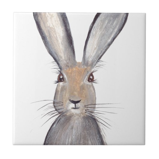 Hare konijnenkonijnenbos waterverf tegeltje (Voorkant)