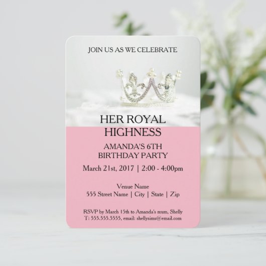 Hare Koninklijke Hoogheid Kaart (Staand voorkant)