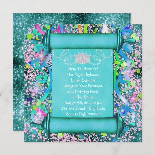 Hare Koninklijke Hoogheid Prinses Verjaardagsfeest Kaart (Voorkant / Achterkant)