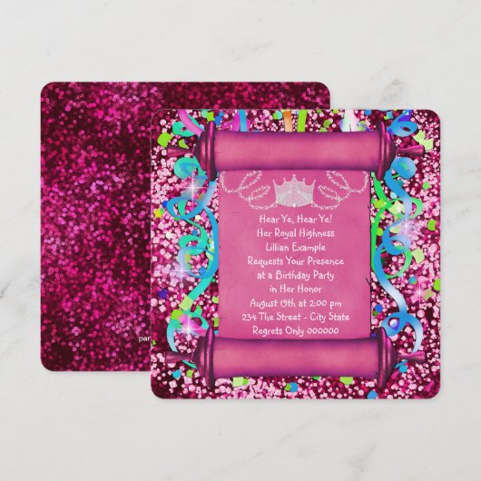 Hare Koninklijke Hoogheid Prinses Verjaardagsfeest Kaart (Voorkant / Achterkant)