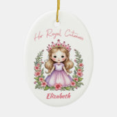 Hare Koninklijke Schoonheid Prinses Roze Keramisch Ornament (Voorkant)