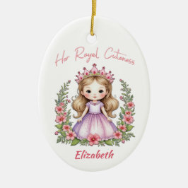 Hare Koninklijke Schoonheid Prinses Roze Keramisch Ornament