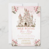 Hare koninklijke vijfness Verjaardag Kasteel Roze Kaart (Voorkant)