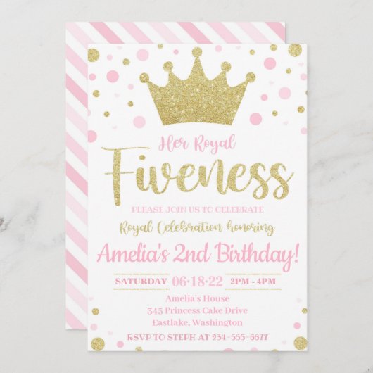 Hare Koninklijke Vrijheid Uitnodiging | Prinses In (Voorkant / Achterkant)