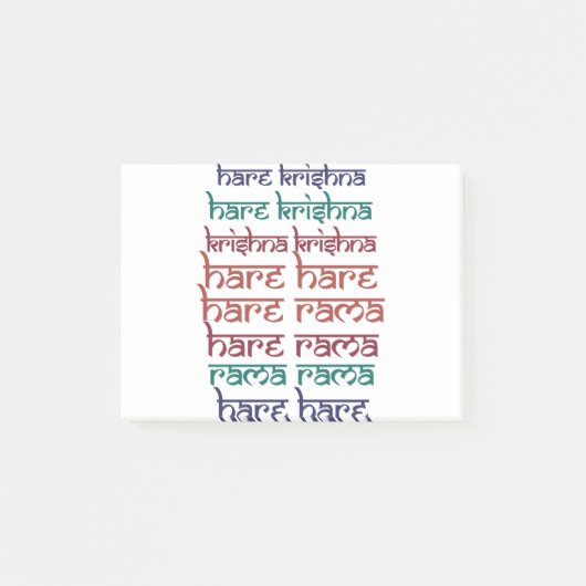 Hare Krishna Hare Krishna Mantra Chanting Hinduism Post-it® Notes (Voorkant)