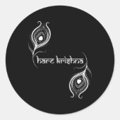 Hare Krishna Krishna Ronde Sticker (Voorkant)