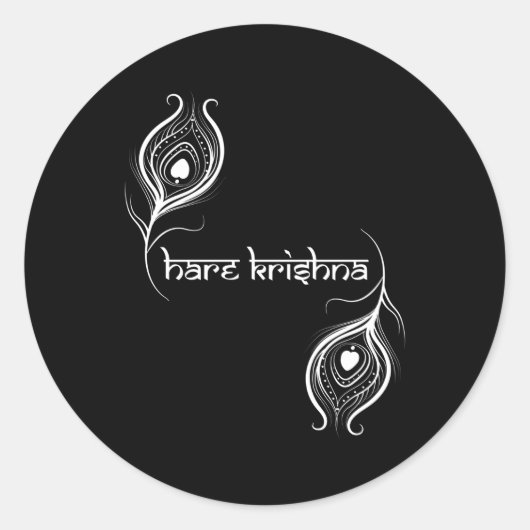 Hare Krishna Krishna Ronde Sticker (Voorkant)