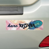"Hare Krishna" Peacock Feather Hindu Bumpersticker (Op auto)