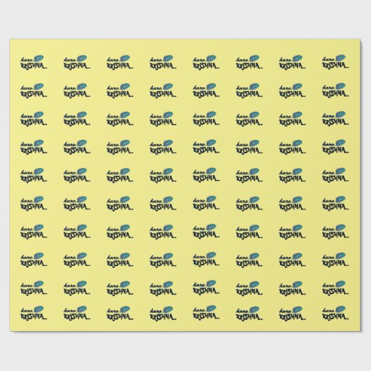 "Hare Krishna" Peacock Feather Hindu Cadeaupapier (Vlak)